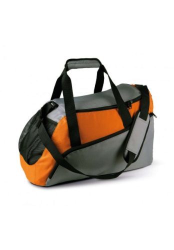 KI0607 poliészter sporttáska zsebekkel és vállpánttal Kimood, Slate Grey/Orange-U