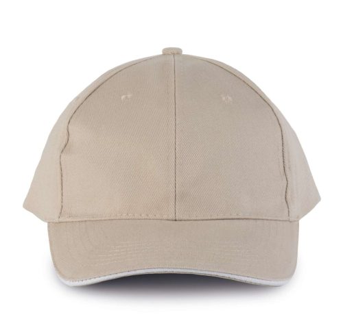 KP011 hat paneles Baseball sapka K-UP, Beige/White-U