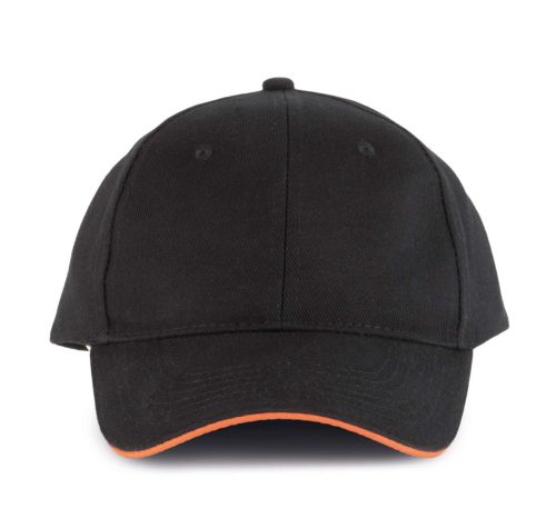 KP011 hat paneles Baseball sapka K-UP, Black/Orange-U