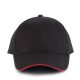 KP011 hat paneles Baseball sapka K-UP, Black/Red-U