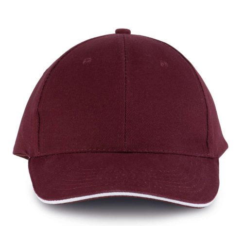 KP011 hat paneles Baseball sapka K-UP, Burgundy/White-U