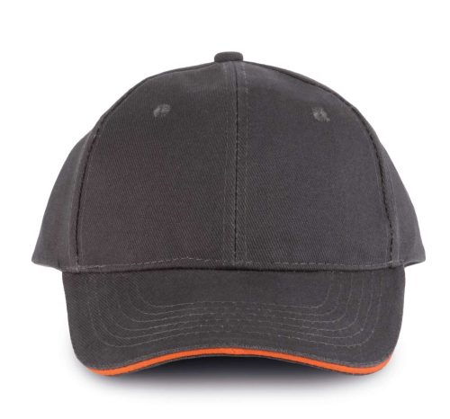 KP011 hat paneles Baseball sapka K-UP, Dark Grey/Orange-U