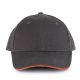 KP011 hat paneles Baseball sapka K-UP, Dark Grey/Orange-U