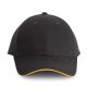 KP011 hat paneles Baseball sapka K-UP, Dark Grey/Yellow-U