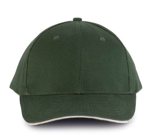 KP011 hat paneles Baseball sapka K-UP, Forest Green/Beige-U