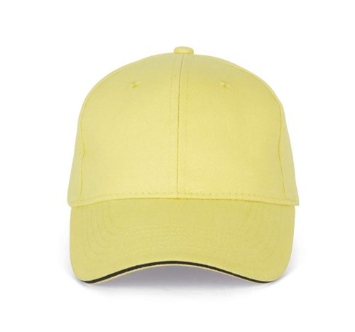 KP011 hat paneles Baseball sapka K-UP, Lemon Yellow/Dark Grey-U