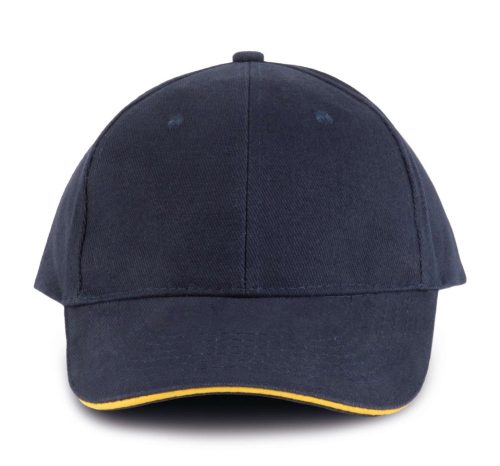 KP011 hat paneles Baseball sapka K-UP, Navy/Yellow-U