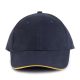 KP011 hat paneles Baseball sapka K-UP, Navy/Yellow-U