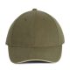 KP011 hat paneles Baseball sapka K-UP, Olive Green/Beige-U