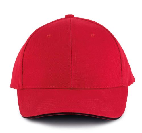 KP011 hat paneles Baseball sapka K-UP, Red/Black-U