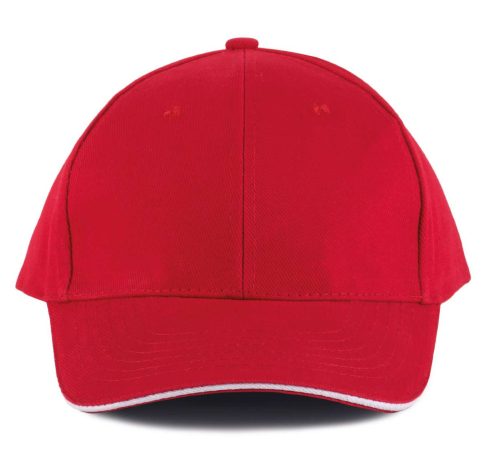 KP011 hat paneles Baseball sapka K-UP, Red/White-U