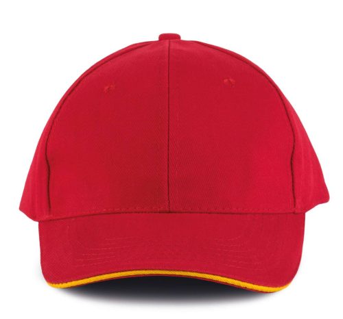 KP011 hat paneles Baseball sapka K-UP, Red/Yellow-U