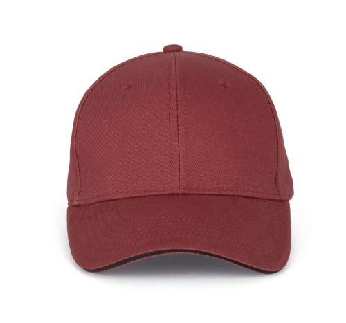 KP011 hat paneles Baseball sapka K-UP, Red Safran/Dark Grey-U