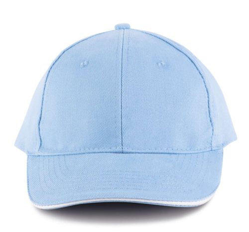 KP011 hat paneles Baseball sapka K-UP, Sky Blue/White-U