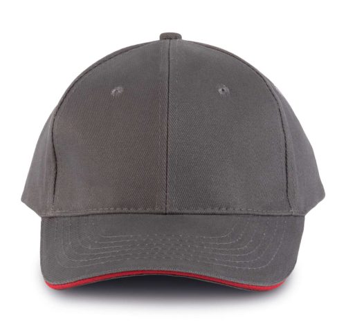 KP011 hat paneles Baseball sapka K-UP, Slate Grey/Red-U