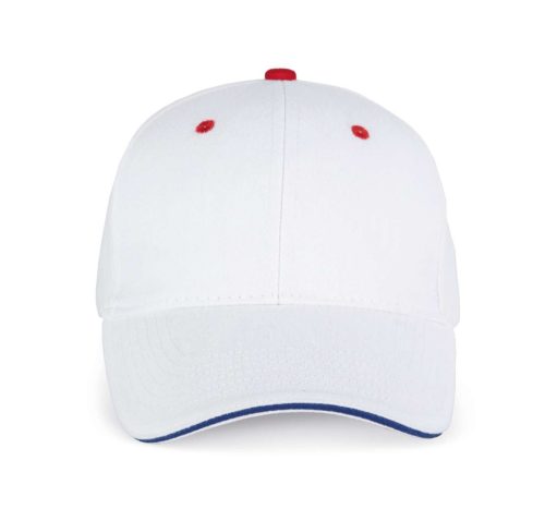 KP011 hat paneles Baseball sapka K-UP, White/Royal Blue/Red-U