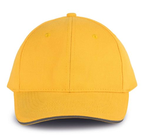 KP011 hat paneles Baseball sapka K-UP, Yellow/Slate Grey-U