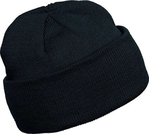 KP031 kötött duplafalu unisex sapka K-UP, Black-U