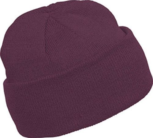 KP031 kötött duplafalu unisex sapka K-UP, Burgundy-U