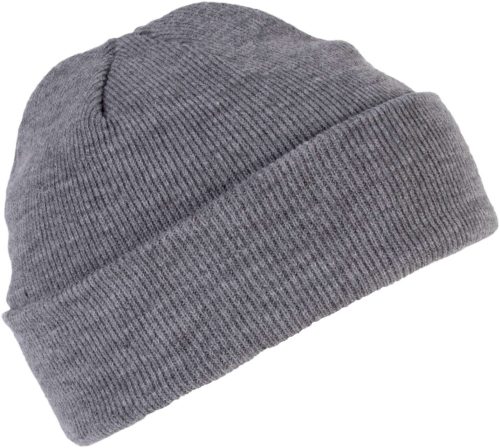 KP031 kötött duplafalu unisex sapka K-UP, Grey Heather-U