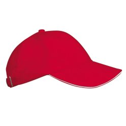   KP042 gyerek baseball sapka hat paneles fém csatos K-UP, Red/White-U