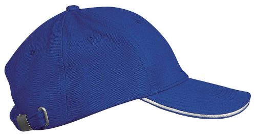 KP042 gyerek baseball sapka hat paneles fém csatos K-UP, Royal Blue/White-U