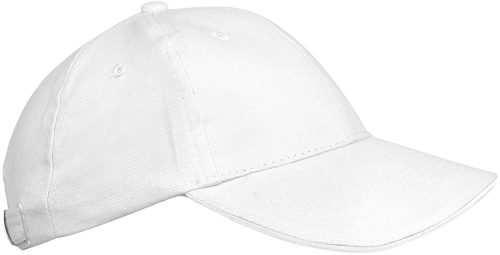 KP042 gyerek baseball sapka hat paneles fém csatos K-UP, White-U