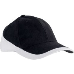   KP045 kétszínű baseball sapka, 6 paneles K-UP, Black/White-U