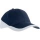 KP045 kétszínű baseball sapka, 6 paneles K-UP, Navy/White-U