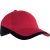 KP045 kétszínű baseball sapka, 6 paneles K-UP, Red/Black-U