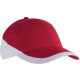 KP045 kétszínű baseball sapka, 6 paneles K-UP, Red/White-U