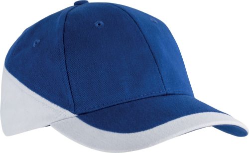 KP045 kétszínű baseball sapka, 6 paneles K-UP, Royal Blue/White-U