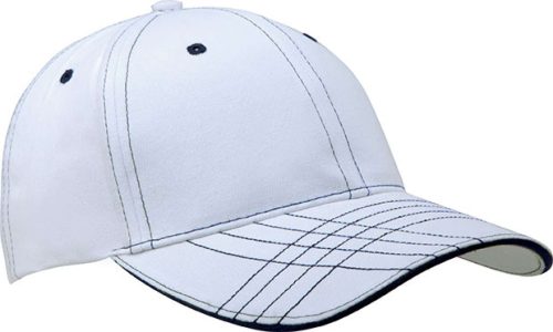 KP109 pamut 6 paneles baseball sapka  K-UP, White/Navy-U