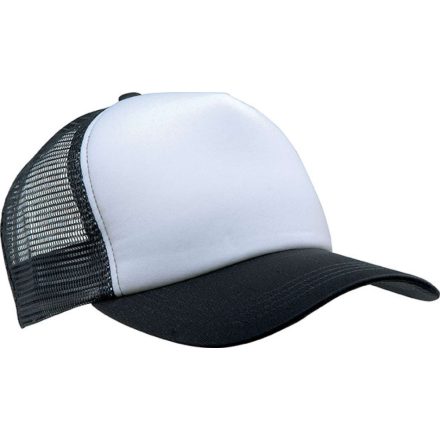 KP111 hálós baseball sapka 5 paneles K-UP, White/Black-U