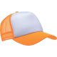 KP111 hálós baseball sapka 5 paneles K-UP, White/Fluorescent Orange-U