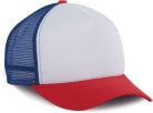 KP111 hálós baseball sapka 5 paneles K-UP, White/French Red/Reflex Blue-U