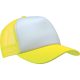 KP111 hálós baseball sapka 5 paneles K-UP, White/Fluorescent Yellow-U