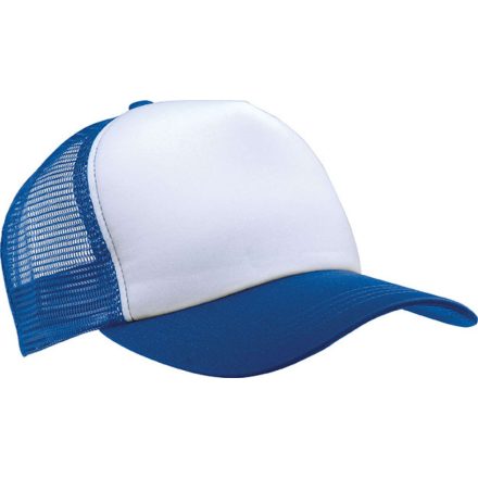 KP111 hálós baseball sapka 5 paneles K-UP, White/Royal Blue-U