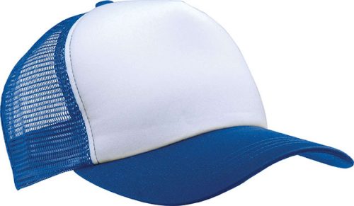 KP111 hálós baseball sapka 5 paneles K-UP, White/Royal Blue-U