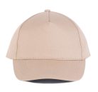 KP116 öt paneles pamut baseball sapka K-UP, Beige-U