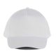 KP116 öt paneles pamut baseball sapka K-UP, White-U