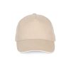 KP124 SANDWICH baseball sapka 5 paneles, pamut twill anyagból K-UP, Beige/White-U