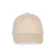 KP124 SANDWICH baseball sapka 5 paneles, pamut twill anyagból K-UP, Beige/White-U