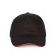 KP124 SANDWICH baseball sapka 5 paneles, pamut twill anyagból K-UP, Black/Red-U