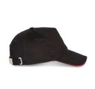 KP124 SANDWICH baseball sapka 5 paneles, pamut twill anyagból K-UP, Black/Red-U