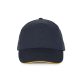 KP124 SANDWICH baseball sapka 5 paneles, pamut twill anyagból K-UP, Navy/Yellow-U