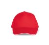 KP124 SANDWICH baseball sapka 5 paneles, pamut twill anyagból K-UP, Red/White-U