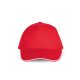 KP124 SANDWICH baseball sapka 5 paneles, pamut twill anyagból K-UP, Red/White-U