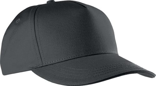 KP130 tépőzáras öt paneles pamut baseball sapka K-UP, Dark Grey/Black-U