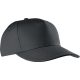 KP130 tépőzáras öt paneles pamut baseball sapka K-UP, Dark Grey/Black-U